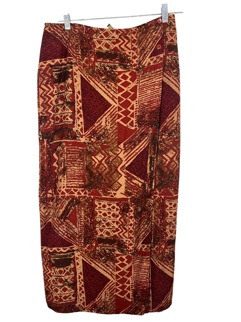 Vintage Patchwork Chevron Maxi Skirt 12 Retro Mod Boho Indie Festival Western — image 2 of 8